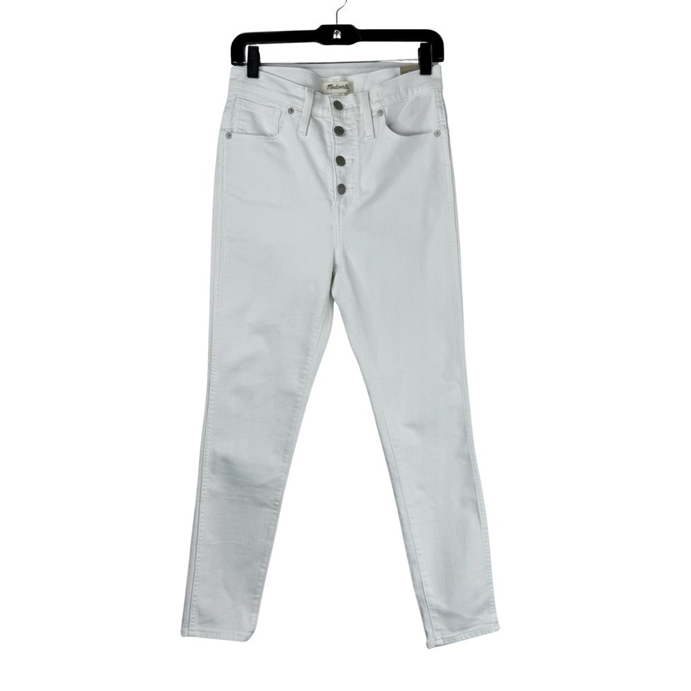 NWT MADEWELL Women's White High Rise Skinny Crop Jeans w Magic Pockets Size W28